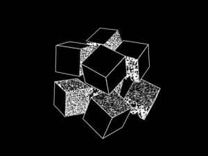 glitch,loader,loading,waiting,abstract,cube,cool,3d,black and white,space,art,illustration,weird,floating,square,static,break up