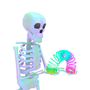 skeleton,rainbow,slinky