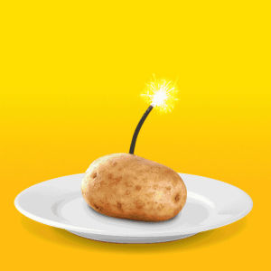 funny,french fries,creative,dynamite,explosion,boom,potato,laugh,firecracker,clever,fireworks,diner,lol,illustration,graphic design,dennys