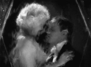 vintage kiss,embrace,lovers,jean harlow,vintage couple,black and white,vintage,water,couple,vintage hollywood