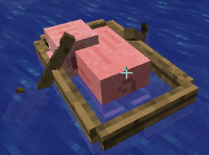 minecraft,pig,boat