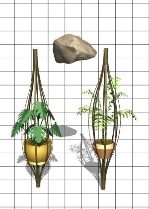 plant,3d,rock,grid
