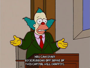 season 14,episode 9,krusty the clown,explaining,14x09,scolding,apologizing,lecturing,handing