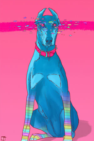 dog,good vibes,trippy,phazed,dog art,friendship,psychedelic,psychedelia,colorful,friend