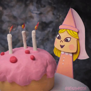 birthday cake,happy birthday,party,blow,princess,stop motion,congratulations,happy,yay,make a wish