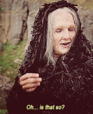 scared,horror,smile,nice,merlin,old woman,merlin bbc,lowrie
