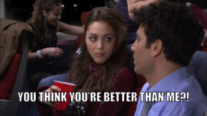 tossing drink,how i met your mother,better than me,angry,face,ted mosby,drink toss