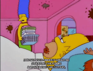 homer simpson,marge simpson,season 9,angry,episode 21,fat,lazy,9x21