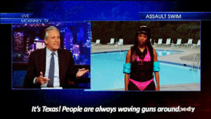 comedy central,usa,america,gun,jon stewart,texas,racism,justice,cop,black lives matter,states,human rights,abuse,jessica williams,police brutality,mckinney,acab,inequality,open carry,racial police