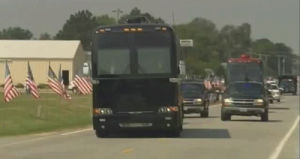 bus,american flag,politics,barack obama