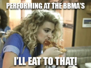 music,pizza,watch,eat,one,awards,kelly,bbmas,tori kelly,billboard,kia,billboard music awards,performing,tori,that contact lense is so blue