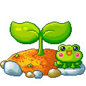 kawaii,transparent,cute frog,happy,moving plants,frog,growing,plants,grow