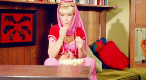 i dream of jeannie,barbara eden,tv,popcorn,eating popcorn