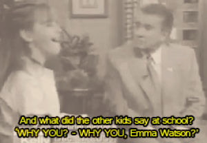 funny,interview,laughing,emma watson,ew,laughter,youre so precious,regis philbin
