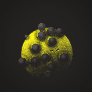 planet,happy,loop,smile,laugh,sun,character,yellow,cookie,round,dots,midnight,grainy,looopism