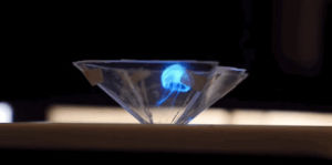 hologram,smartphone,jellyfish