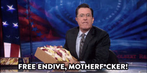 endive,television,food,stephen colbert,the colbery report