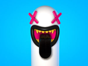 cinema4d,character,worm,panting,cinema 4d,animation,3d,cartoon,black,white,death,dead,c4d,motion graphics,tongue,lips,breath,breathing,magenta,cyan,who is that villain