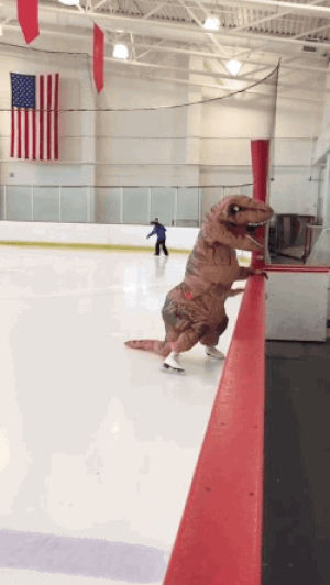 ice skating,t rex,ice