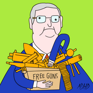 mitch mcconnell,animation,artists on tumblr,lol,fun,foxadhd,news,cartoons,jeremy sengly,guns,current events,animation domination high def