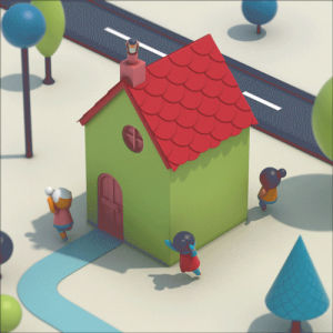 bright,animation,fun,party,3d,crazy,running,house,run,color,bird,snake,colour,preview,isometric,partying,house party,fingerindustries,party at mine