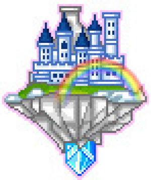 pixel,floating,transparent,rainbow,pretty,colors,castle,pixels,sparkle,crystal