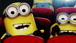 movie theater,minions,happy