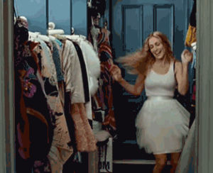 happy,fashion,dancing,love and the city,carrie bradshaw,satc