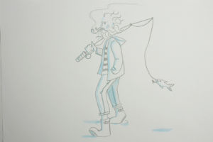fisherman,animation,illustration,drawing,character,walkcycle