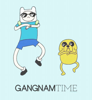 gangnam style,hilarous,funny,amazing,adventure time,jake the dog,finn the human,cartoons comics