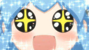 sparkly,shinryaku ika musume,anime,happy,excited,squid girl,mvotc