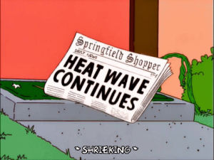 heat wave,season 13,hot,melting,warm,fire,episode 22,paper,sunny,heat,13x22,newspaper melting