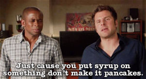 tv,reblog,usa network,psych,pancakes,shawn spencer,james roday,dule hill,gus guster