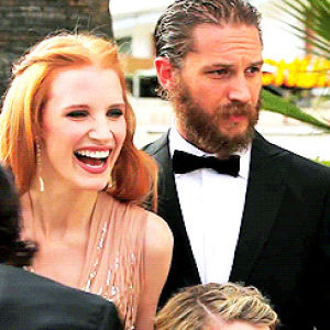 tom hardy,laughing,jessica chastain