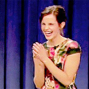emma watson,clap,happy,smile,excited,smiling,clapping,claping