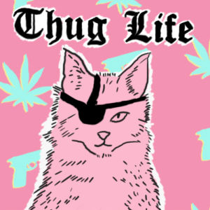 cat,illustration,kitten,mr,gangsta,thug life