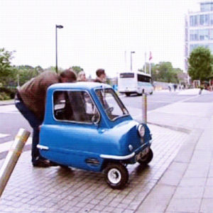 fiat panda,top gear,peel p50,reliant robin,why reliant went out of business,peel p50 around the bbc office,1996 mg f,limo challenge