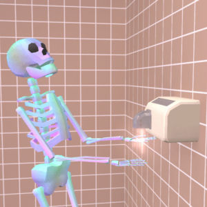 skeleton,dance,drying,hand dryer