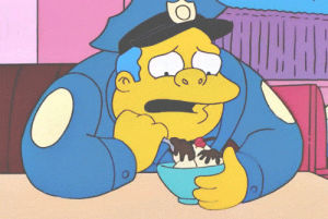 eat,crying,chief wiggum,sad,ice cream,eat your feelings,depressed,comfort eating,eat your emotions,simpsons
