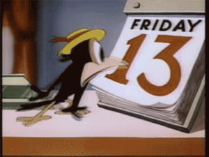 friday the 13th,cartoon,scared,crow