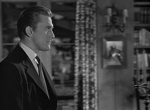 slap,kirk douglas,dark,jane greer,out of the past,film,black and white,usa,1940s,film noir,femme fatale,golden age,jacques tourneur,classical hollywood,streaming friends,90s decor