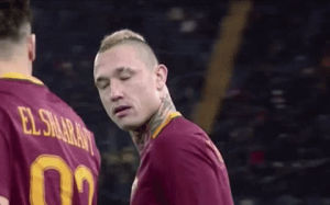 best friends,football,soccer,reactions,wow,shocked,surprise,shock,surprised,roma,calcio,as roma,asroma,romagif,are you kidding me,nainggolan,radja nainggolan,surprising,funny reaction,stephan el shaarawy