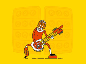 motion,vector,animation,illustration,fire,guitar,character,mad max,flat,pixelmonkeys