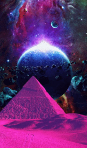 psychedelic,planets,pyramid,trippy,space