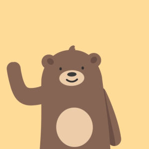 bear,animation,smile,hi,wave,cute,hello,motion,hey,2d,hee
