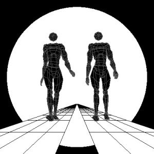 3d,walk cycle,circle,loop,black and white,low poly,wireframe,computer animation,animatd,human character