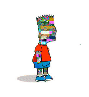 bart simpson,cartoon,glitch,simpsons,geek,computer arts,glitch art,g1ft3d,new media,web art,computer graphics