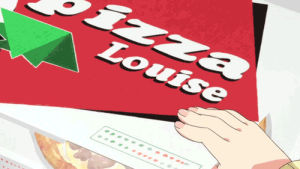 anime,food,pizza,cheese,bacon,anime food,crust,koufuku graffiti,ilme,gourmet girl graffiti,cheese crust,pizza set