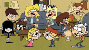the loud house,loud house,remote,tv,funny,lol,fight,wow,nickelodeon,humor,drama,surprise,haha,nick,shock,shaking,uh oh,dang,girl fight,couch potato,pick me up,plot thickens,tom james,oooo