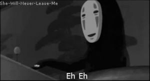 spirited away,no face,black and white,anime